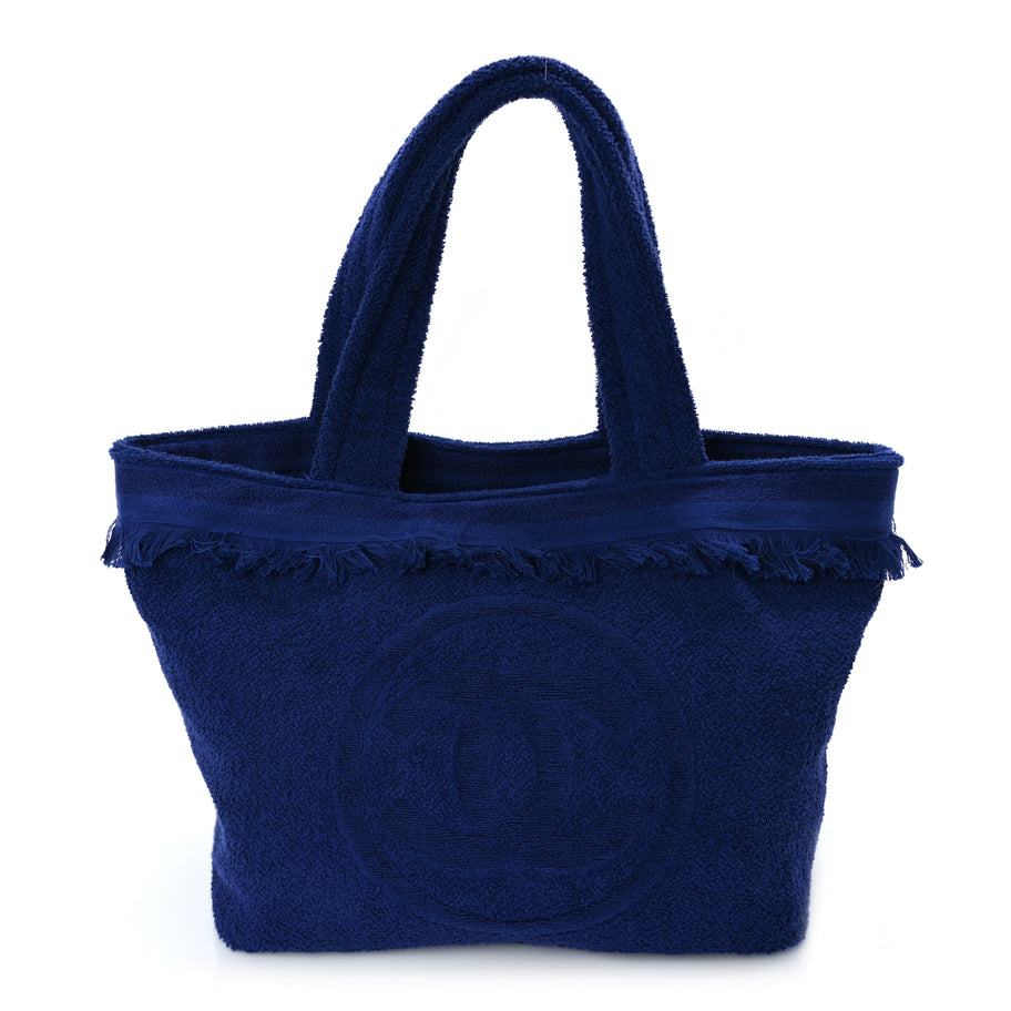 Chanel Chanel Terry Cotton CC Beach Tote Towel Set Blue Image 1