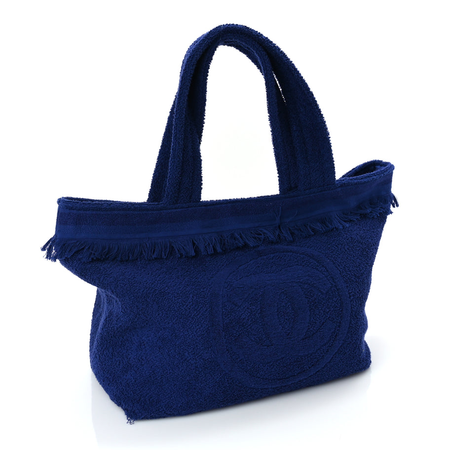Chanel Chanel Terry Cotton CC Beach Tote Towel Set Blue Image 3