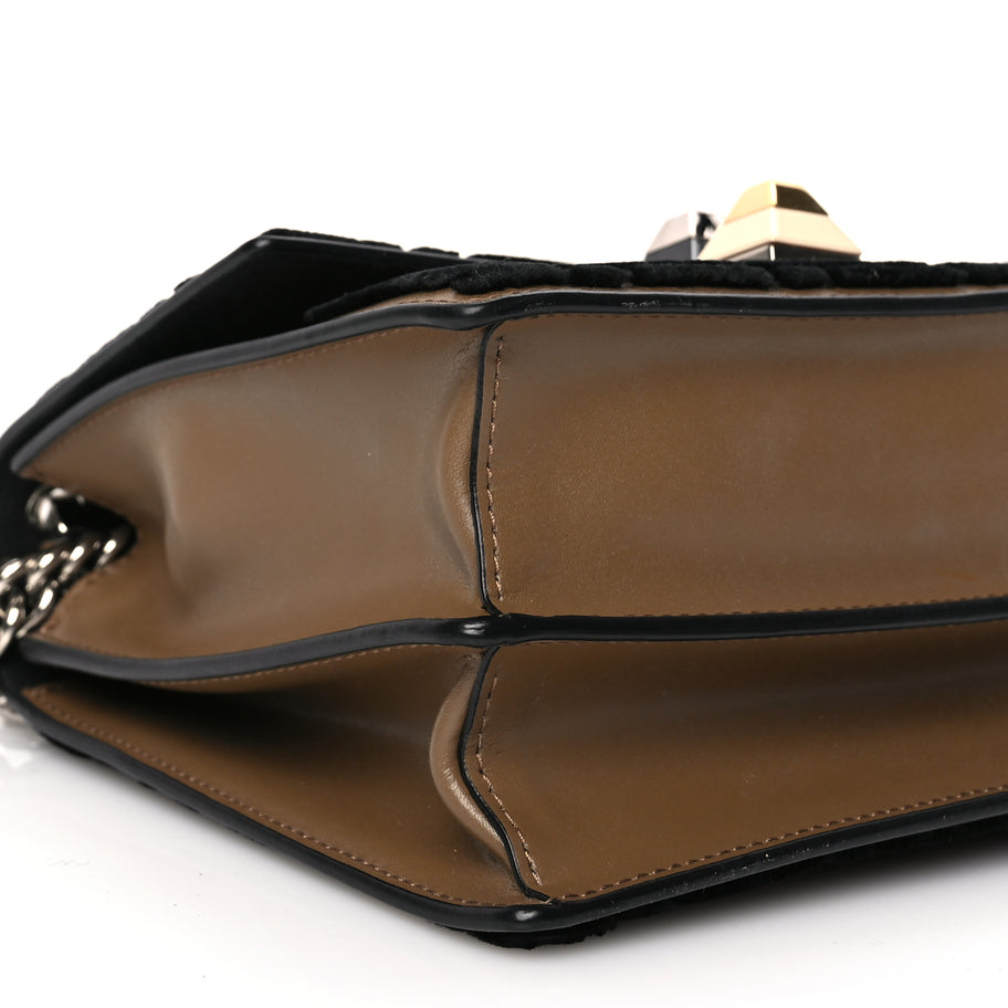 Fendi Vitello Liberty Velvet FF Small Kan I Shoulder Bag Brown Black Image 7