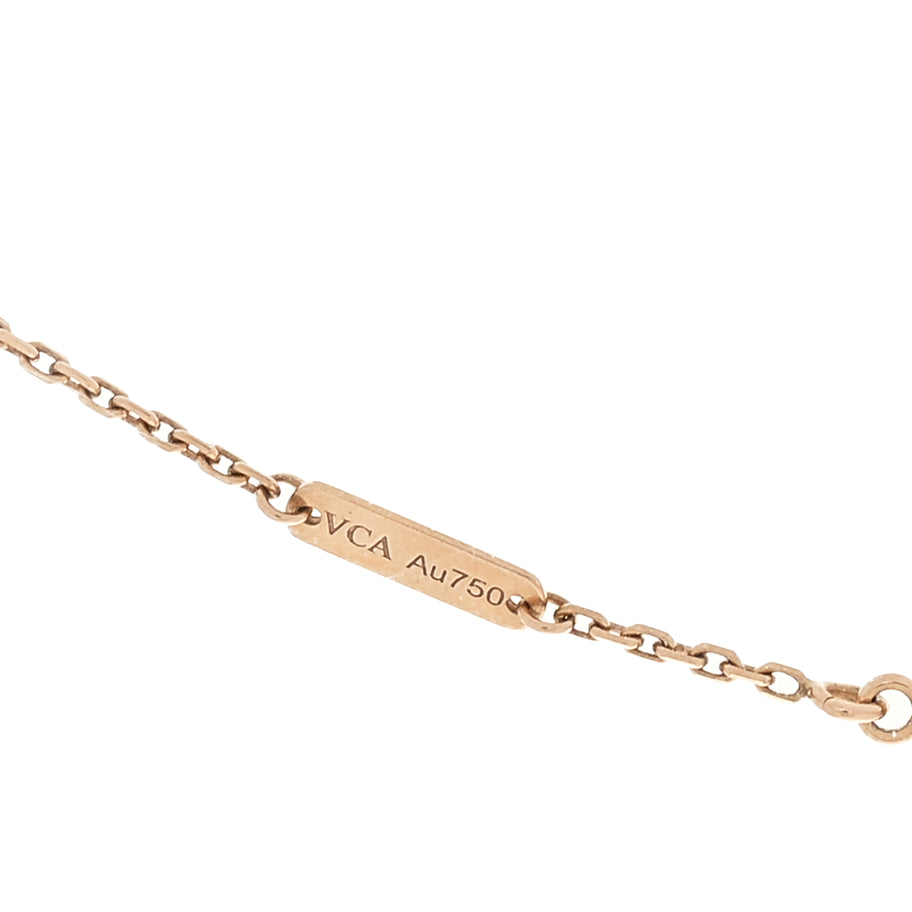 Van Cleef & Arpels 18K Rose Gold Gray Mother of Pearl Vintage Alhambra Pendant Necklace Grey Image 4