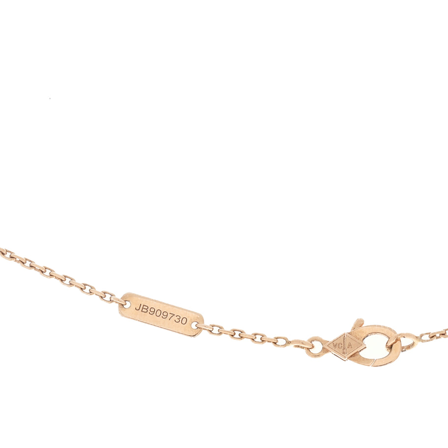 Van Cleef & Arpels 18K Rose Gold Gray Mother of Pearl Vintage Alhambra Pendant Necklace Grey Image 5