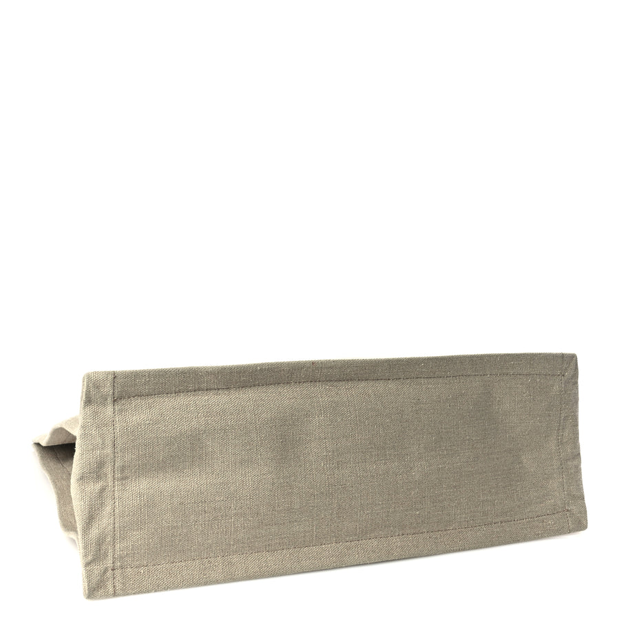 Saint Laurent Linen Calfskin Rive Gauche Tote Optic White Image 3