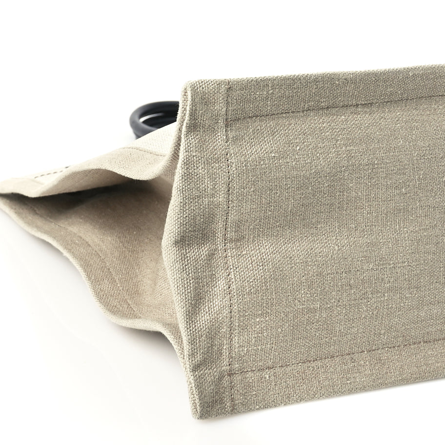 Saint Laurent Linen Calfskin Rive Gauche Tote Optic White Image 7