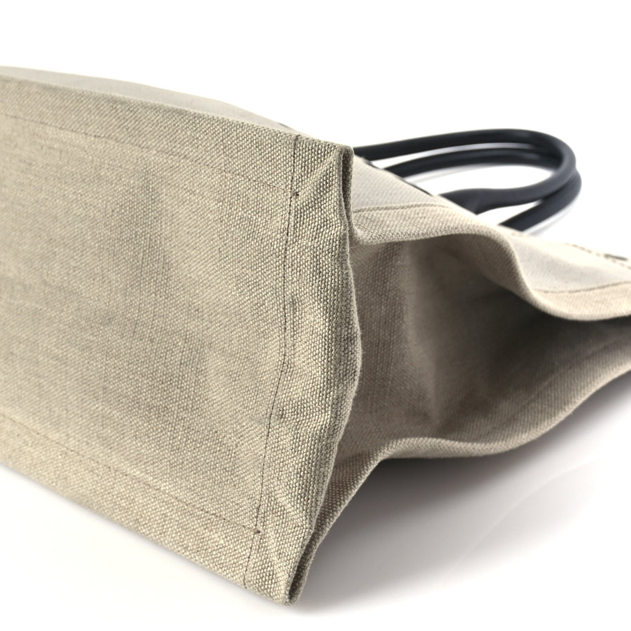 Saint Laurent Linen Calfskin Rive Gauche Tote Optic White Image 8