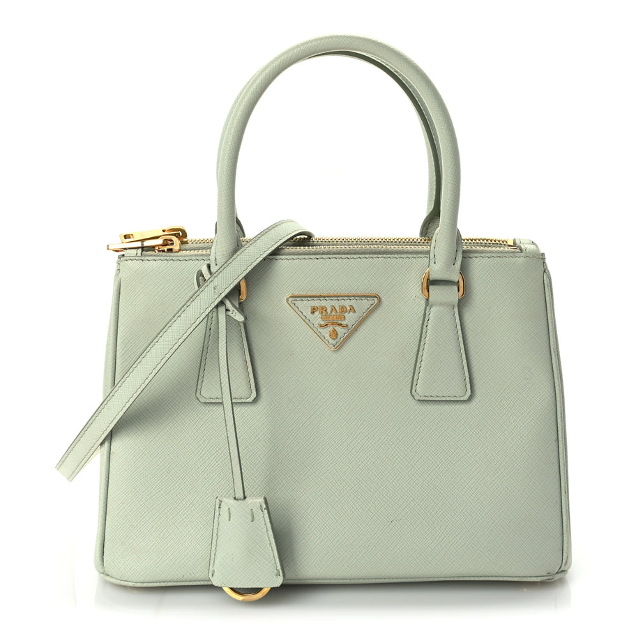 Prada Saffiano Small Galleria Double Zip Tote Acqua Image 1