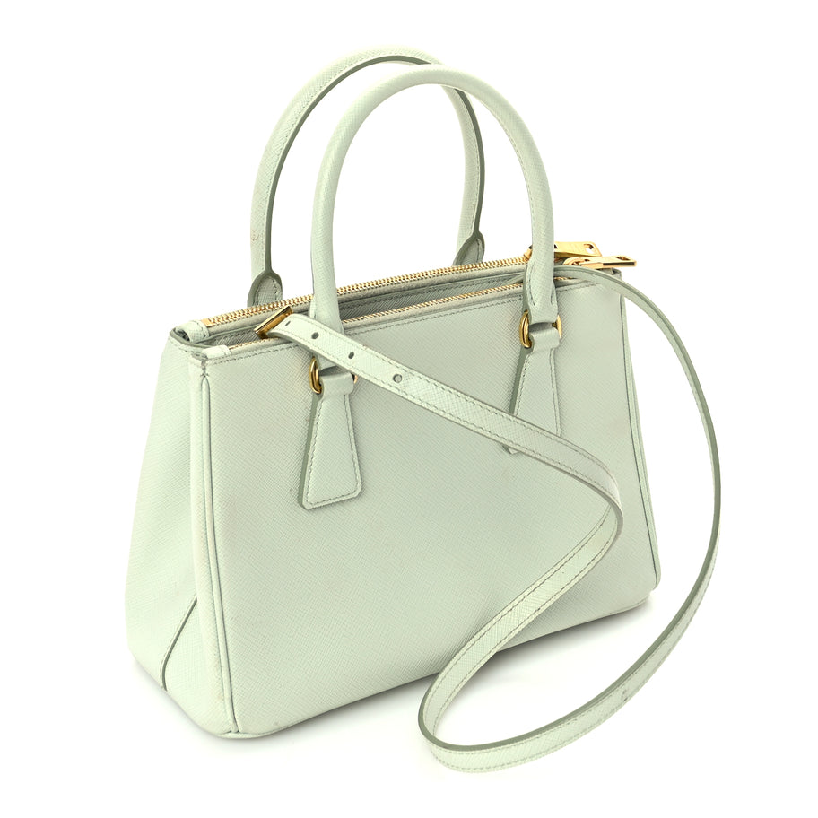 Prada Saffiano Small Galleria Double Zip Tote Acqua Image 2