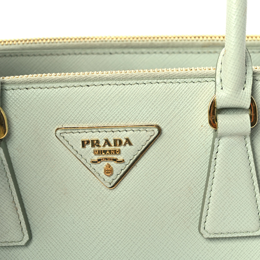 Prada Saffiano Small Galleria Double Zip Tote Acqua Image 6