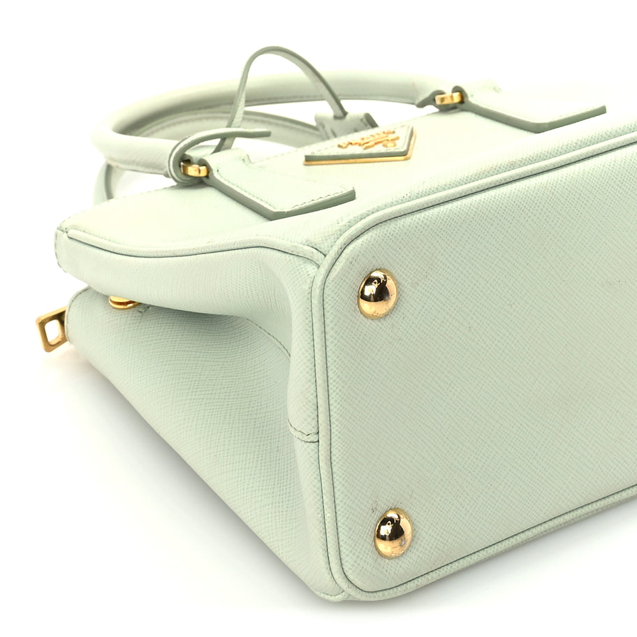 Prada Saffiano Small Galleria Double Zip Tote Acqua Image 7