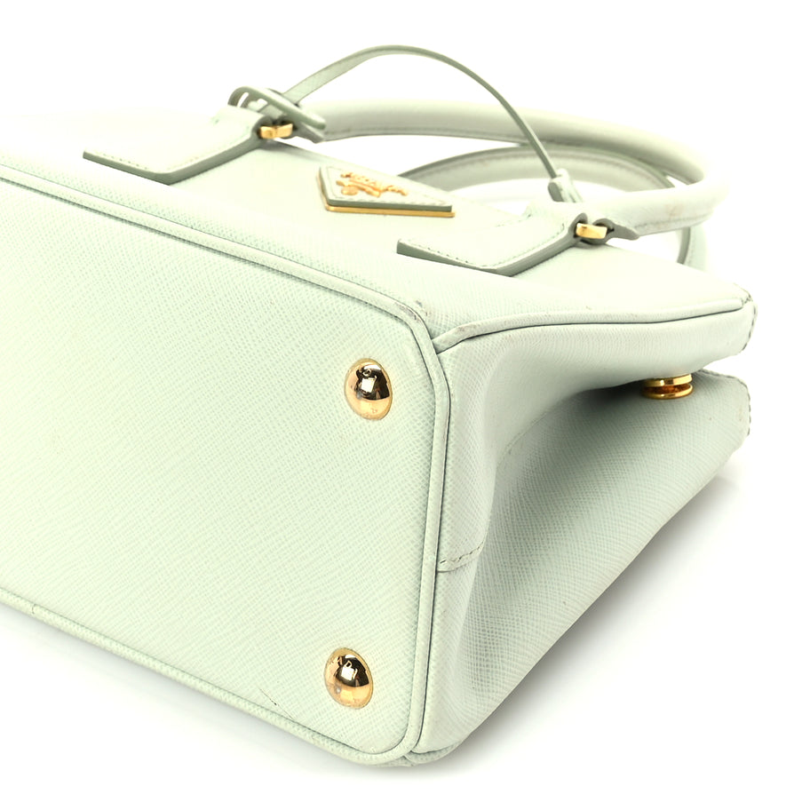 Prada Saffiano Small Galleria Double Zip Tote Acqua Image 8
