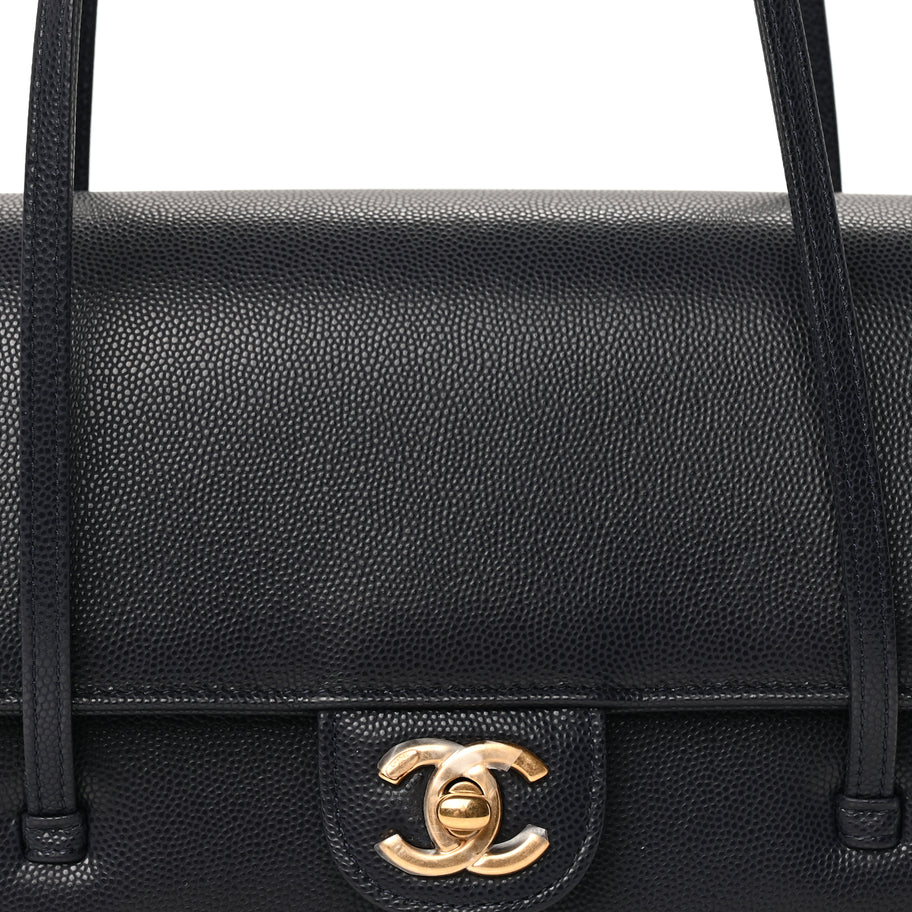 Chanel Shiny Caviar Preppy Coco Small Flap Bag Navy Image 6