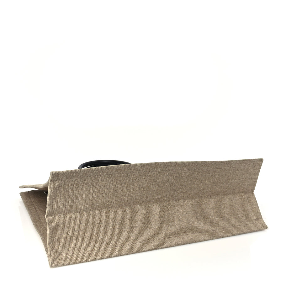 Saint Laurent Linen Calfskin Rive Gauche Tote Optic White Image 3