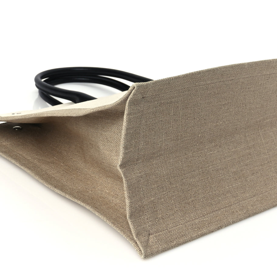 Saint Laurent Linen Calfskin Rive Gauche Tote Optic White Image 7