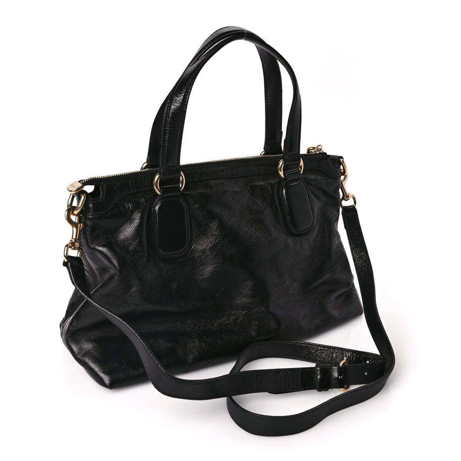 Gucci Vernice Naplack Small Soho Top Handle Satchel Black Image 2