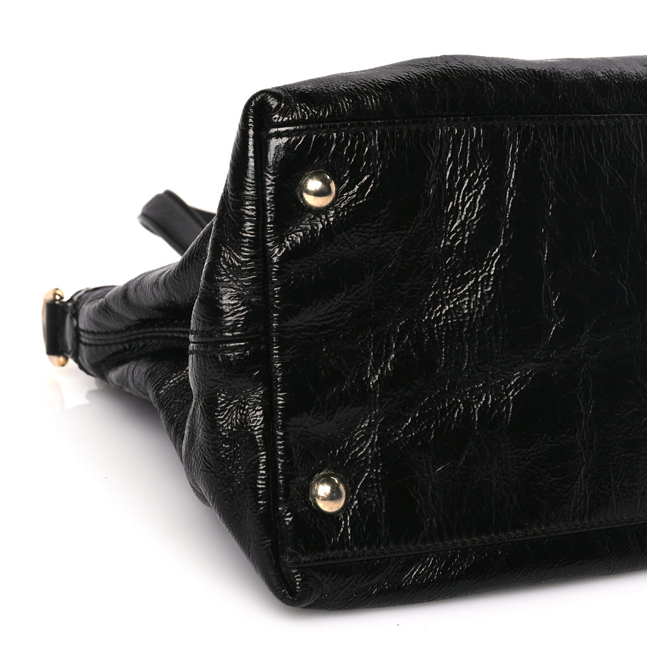 Gucci Vernice Naplack Small Soho Top Handle Satchel Black Image 8