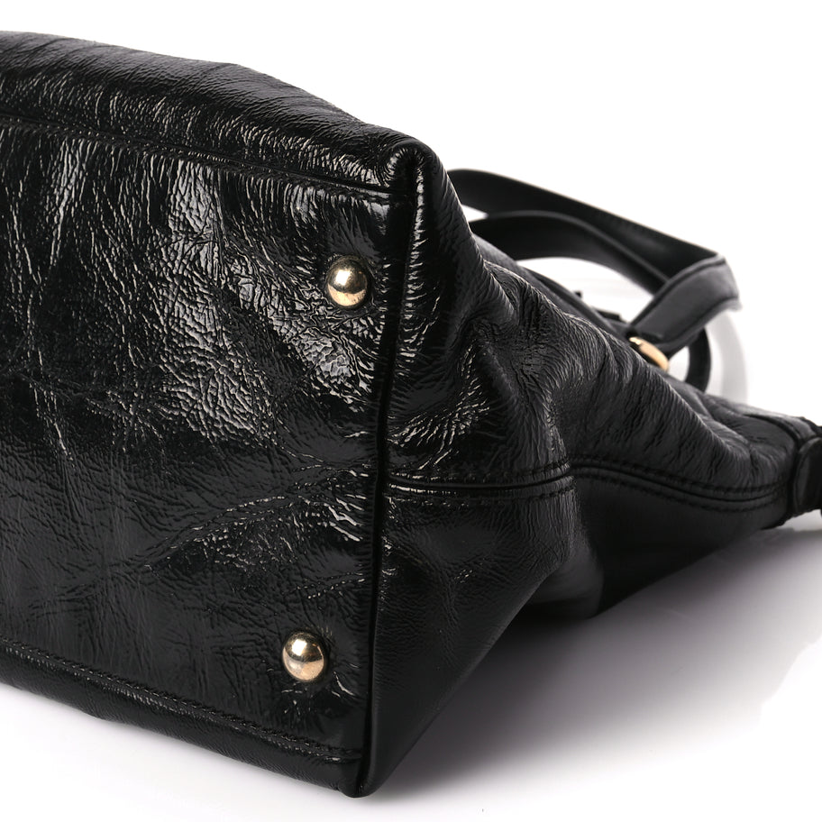 Gucci Vernice Naplack Small Soho Top Handle Satchel Black Image 9