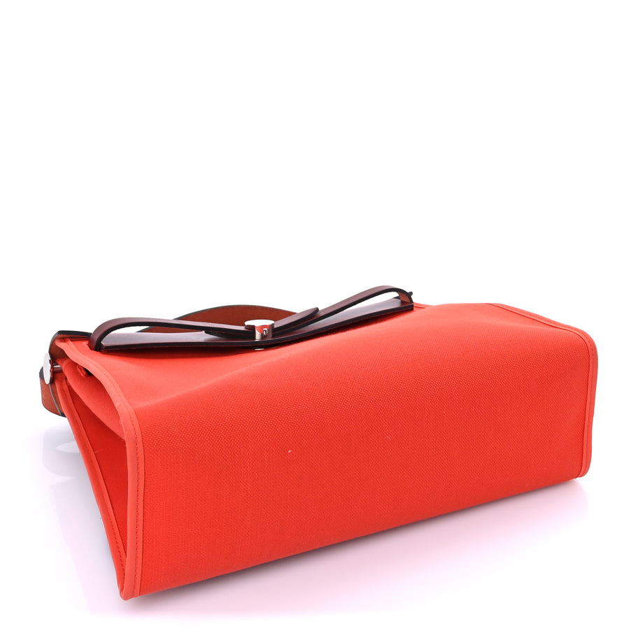 Hermes Military Toile Vache Hunter Herbag Zip 31 PM  Rouge Grenat Image 4