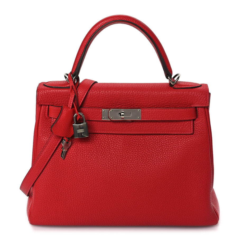 Hermes Togo Kelly Retourne 28 Rouge Casaque Image 1