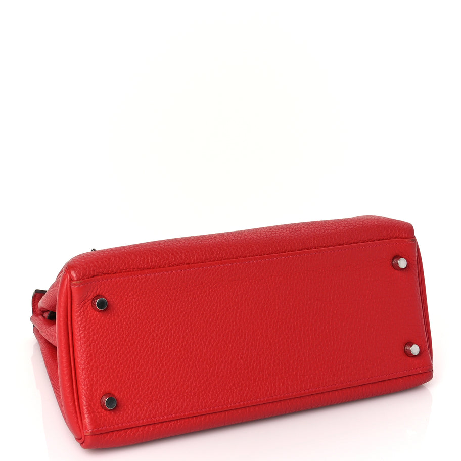 Hermes Togo Kelly Retourne 28 Rouge Casaque Image 3