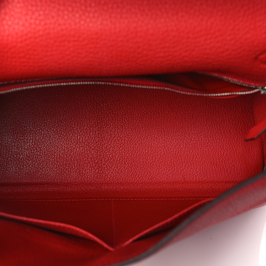 Hermes Togo Kelly Retourne 28 Rouge Casaque Image 4