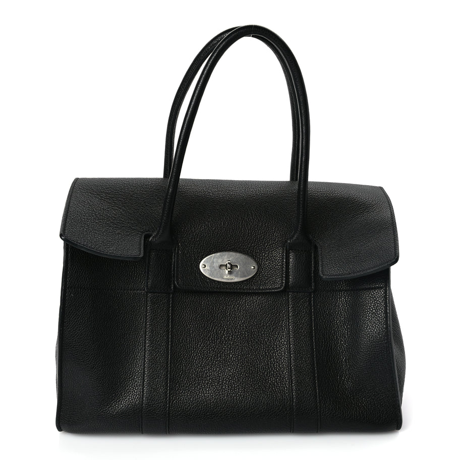 Mulberry Small Classic Grain Bayswater Black Image 1