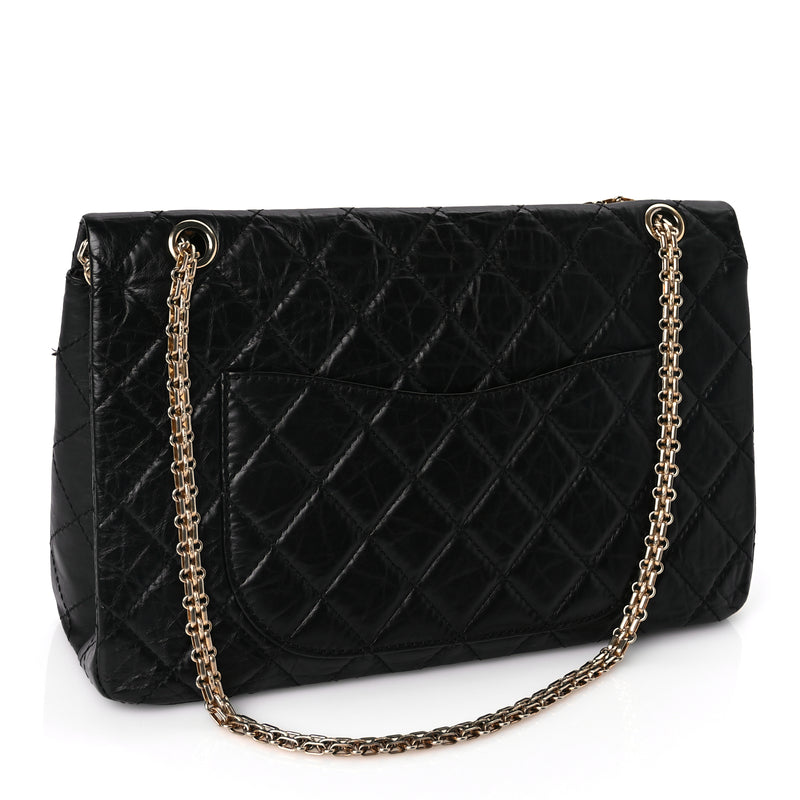  Chanel Aged Calfskin Quilted 2.55 Reissue 227 Flap Black