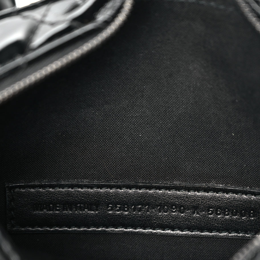 Balenciaga Patent Quilted XS Ville Camera Bag Black Image 6