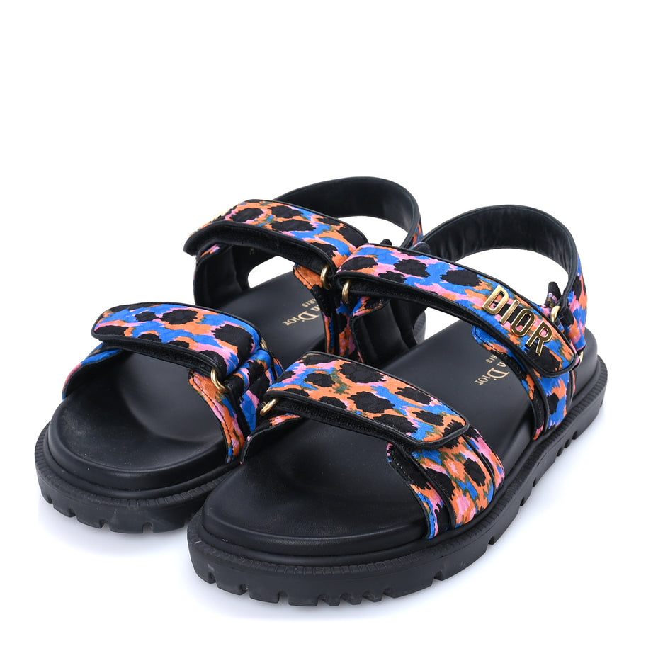 Christian Dior Technical Fabric Mizza Print Dioract Sandals 38  Multicolor Image 2