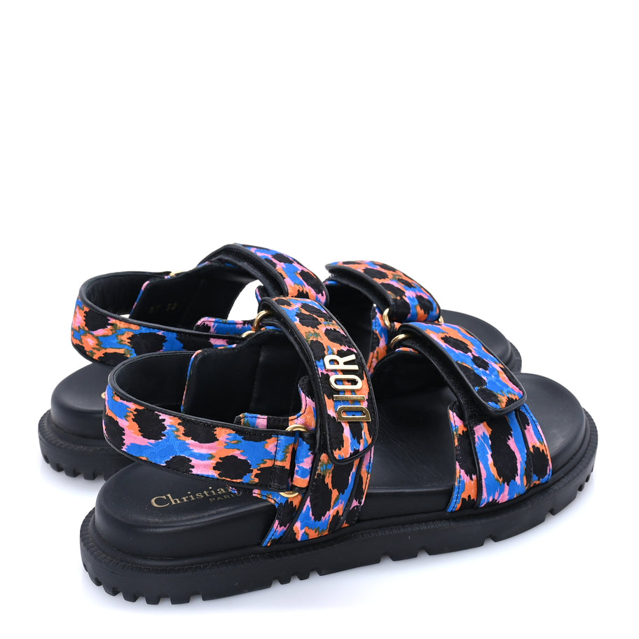 Christian Dior Technical Fabric Mizza Print Dioract Sandals 38  Multicolor Image 4
