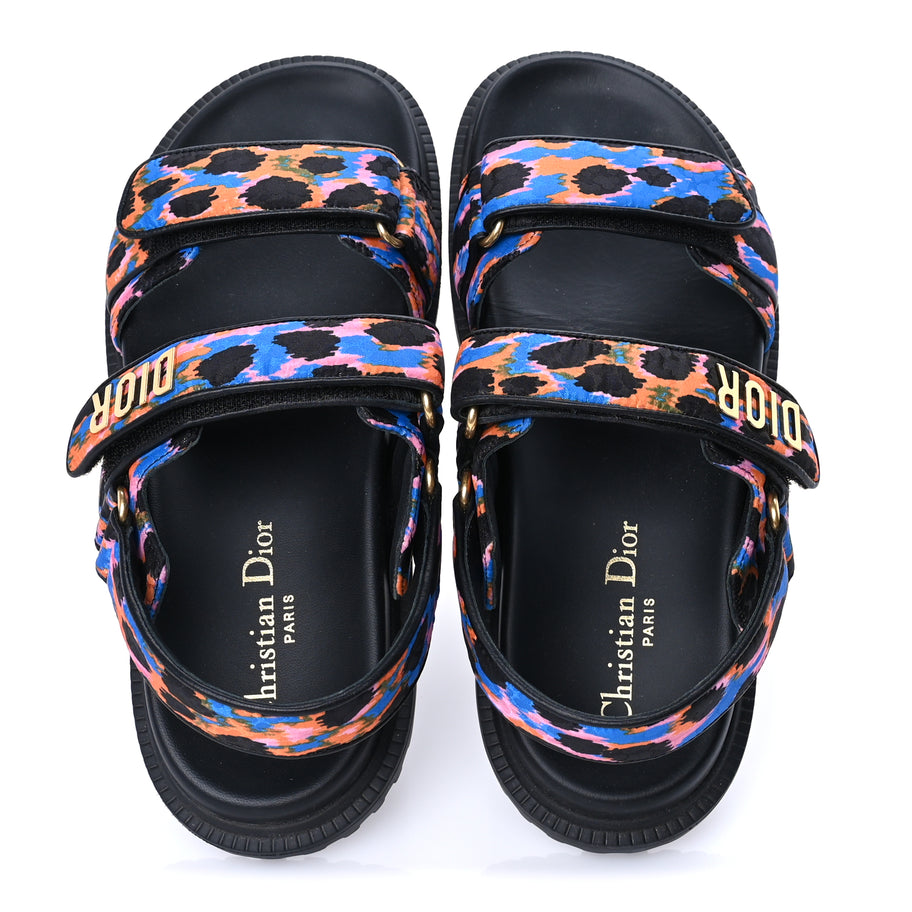 Christian Dior Technical Fabric Mizza Print Dioract Sandals 38  Multicolor Image 5