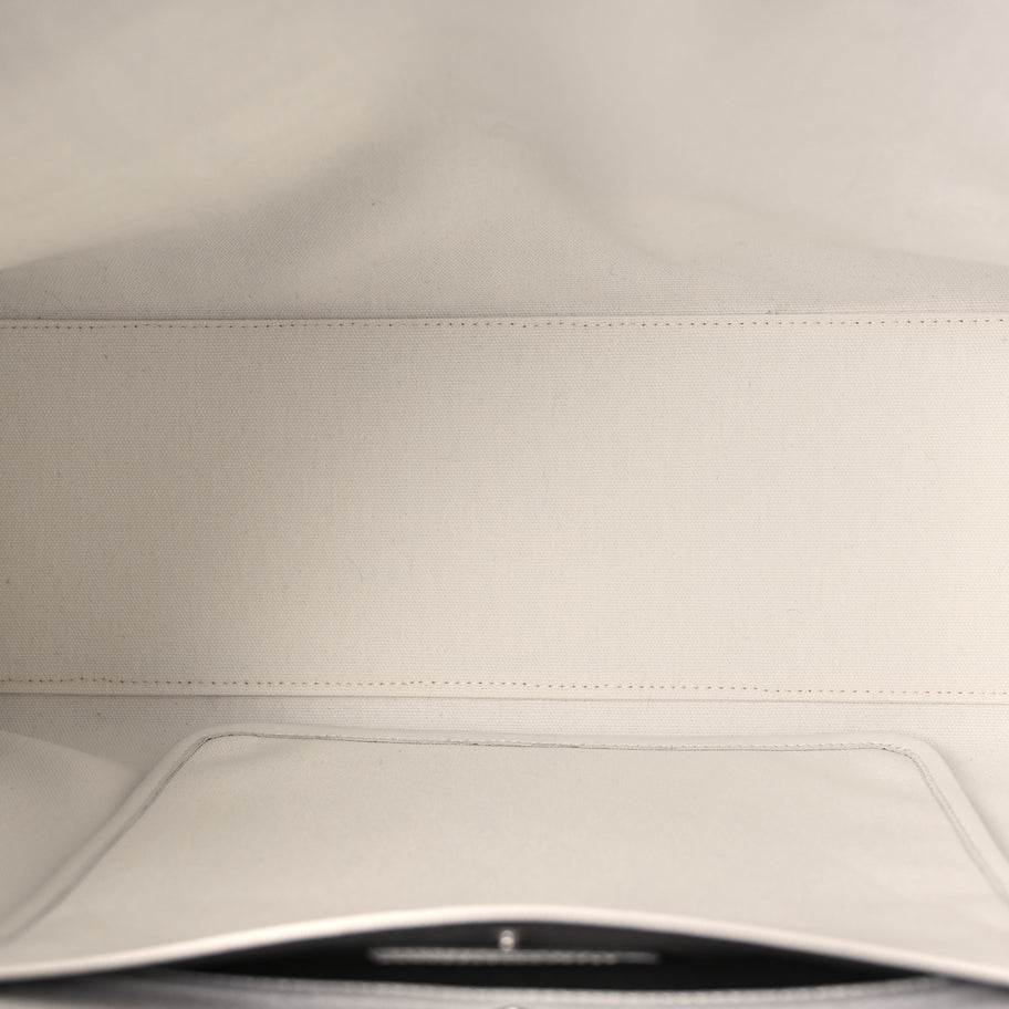 Fendi Canvas Vitello King FF Embroidered Medium Peekaboo X-Tote White Rice Black Image 4