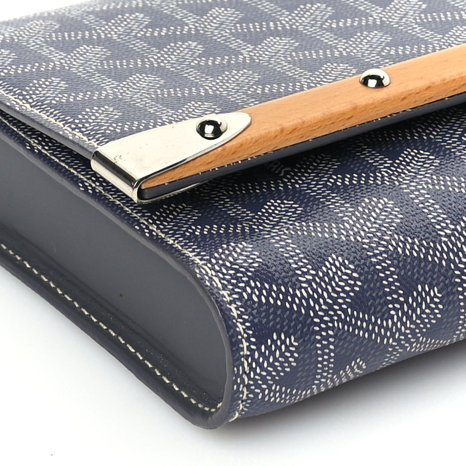 Goyard Goyardine Monte Carlo Bois Clutch With Strap Gray Image 13