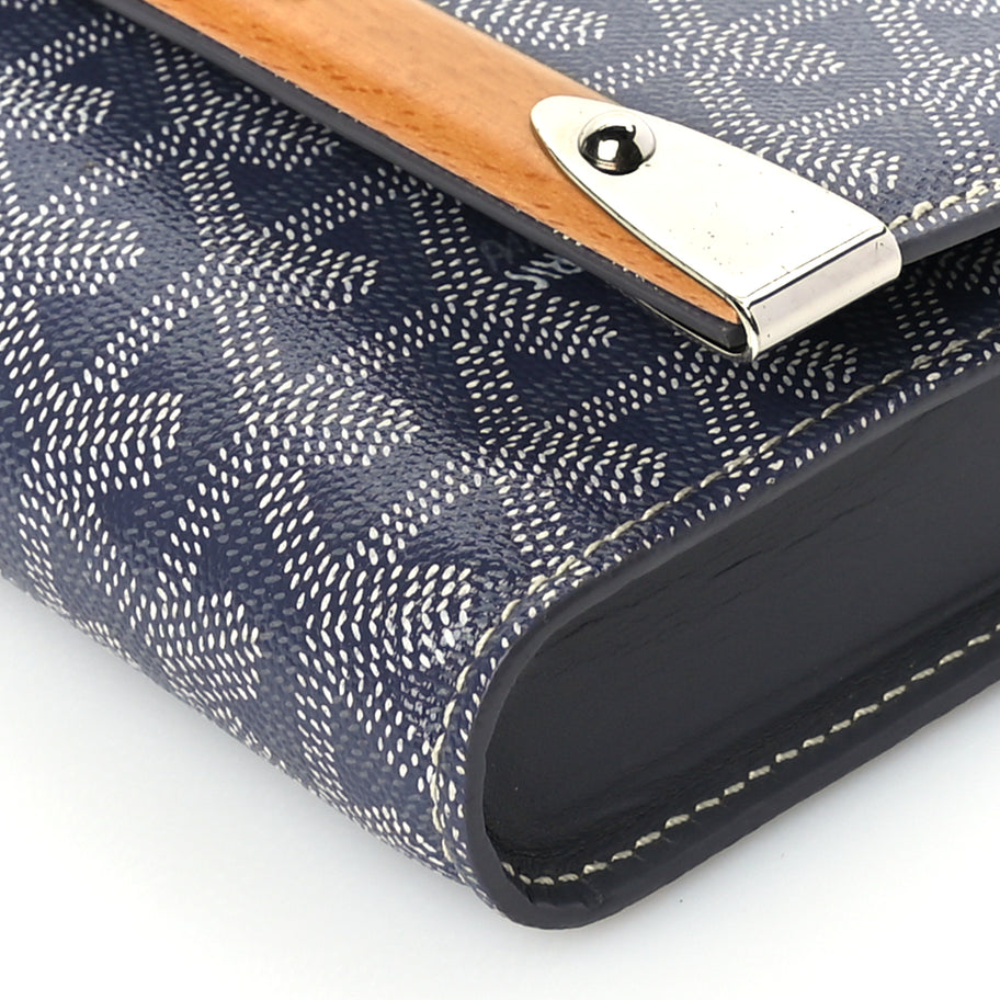 Goyard Goyardine Monte Carlo Bois Clutch With Strap Gray Image 15