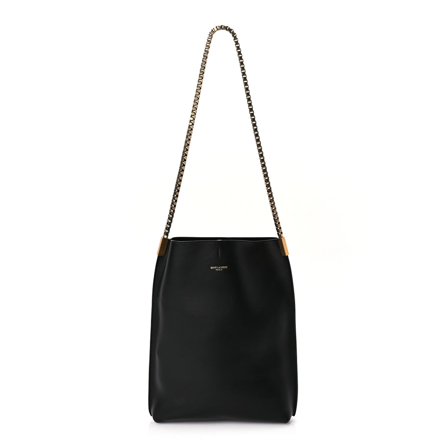 Saint Laurent Smooth Calfskin Small Suzanne Hobo Black Image 1
