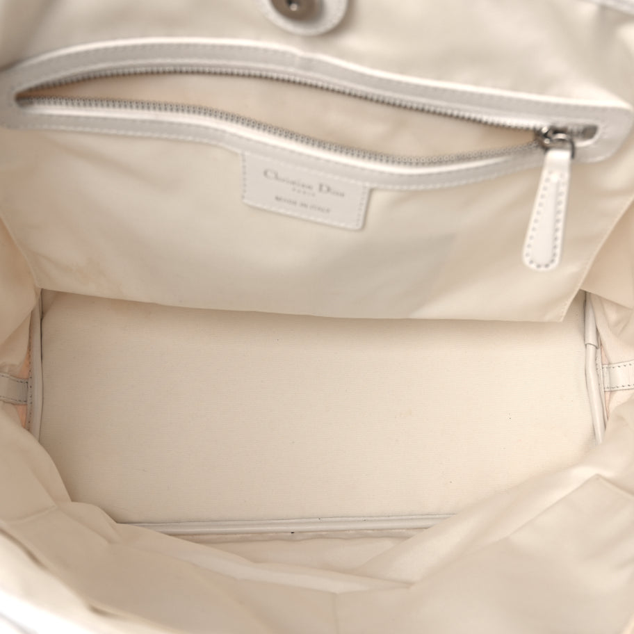 Christian Dior Coated Canvas Cannage Small Panarea Tote White Image 4