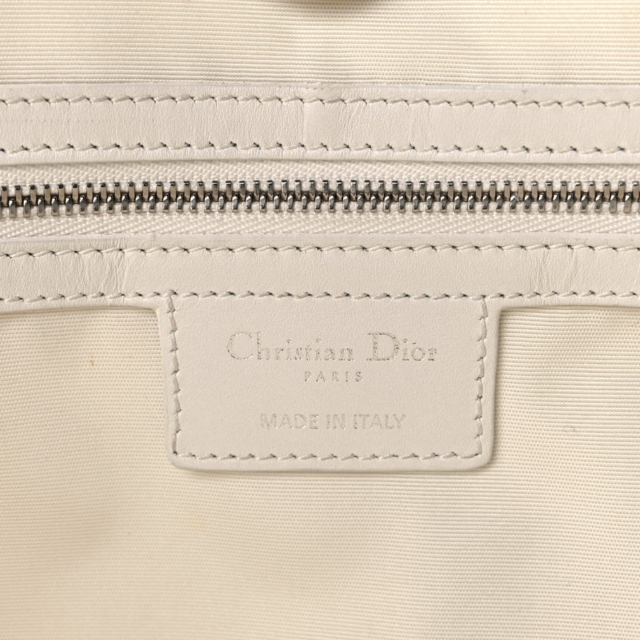 Christian Dior Coated Canvas Cannage Small Panarea Tote White Image 5