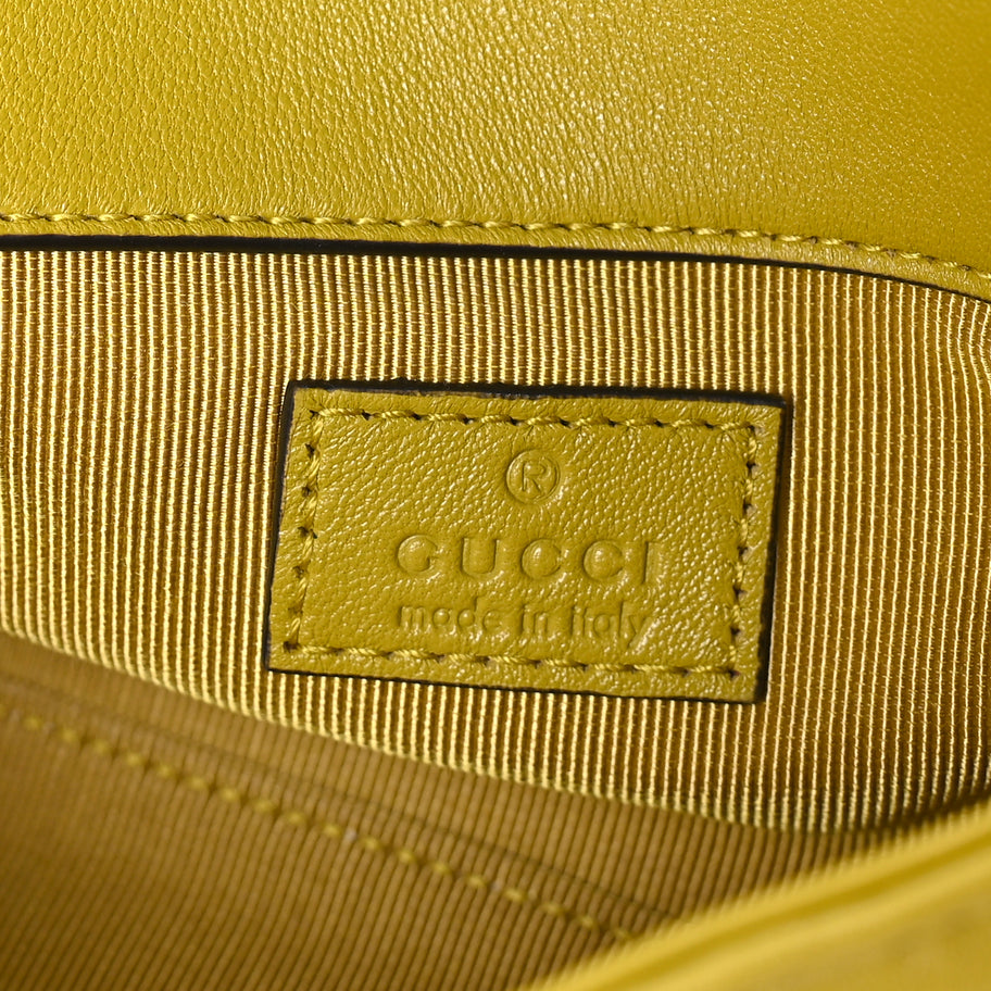 Gucci Lambskin Matelasse Mini GG Marmont Shoulder Bag  Yellow Image 5