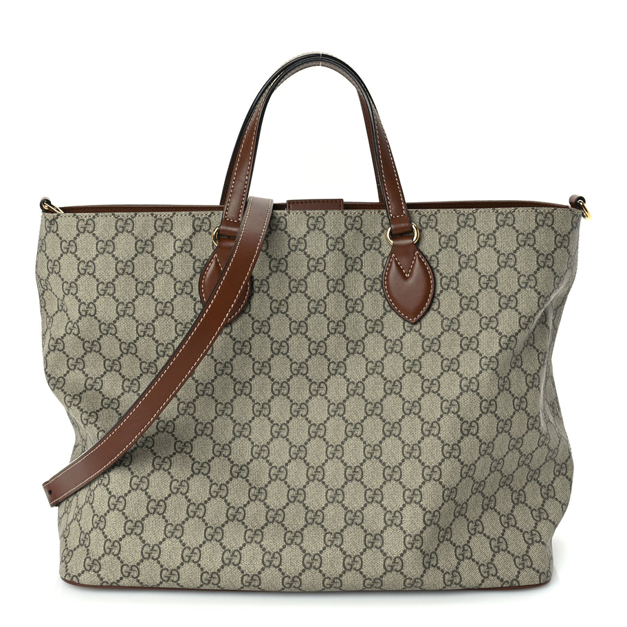 Gucci Soft GG Supreme Monogram Medium Crossbody Tote Beige Cuir Image 1