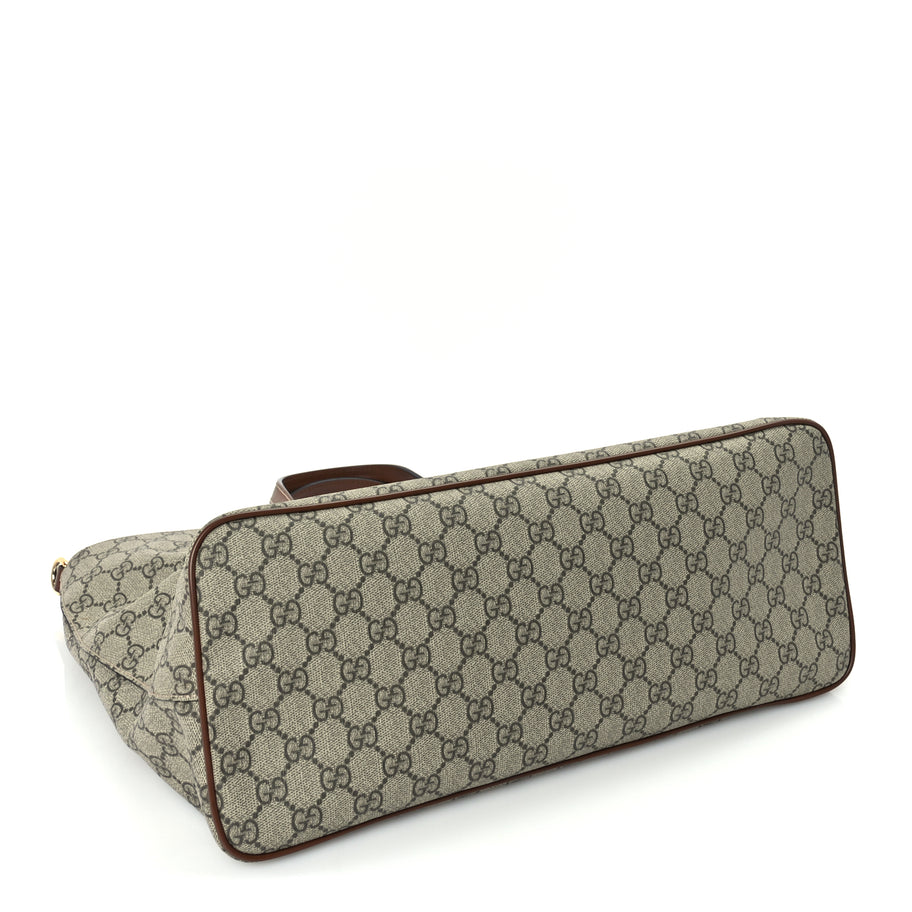 Gucci Soft GG Supreme Monogram Medium Crossbody Tote Beige Cuir Image 3
