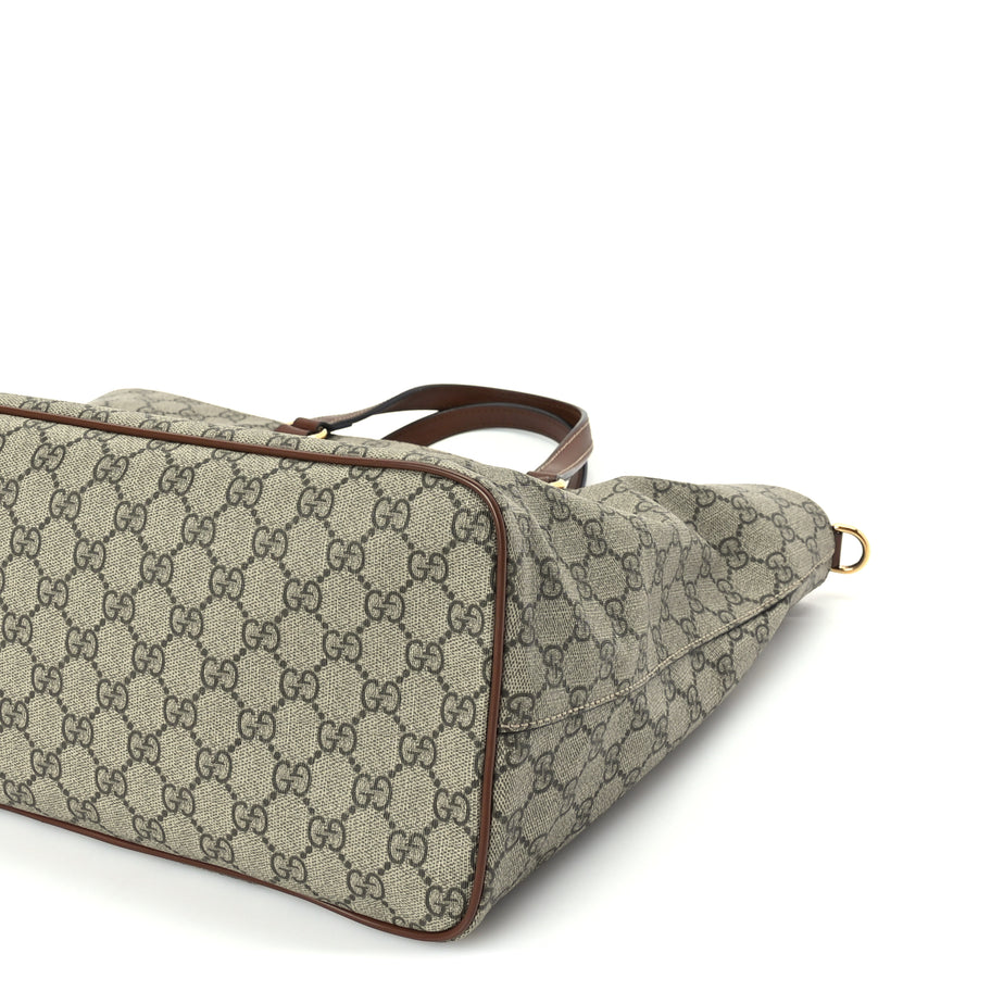 Gucci Soft GG Supreme Monogram Medium Crossbody Tote Beige Cuir Image 9