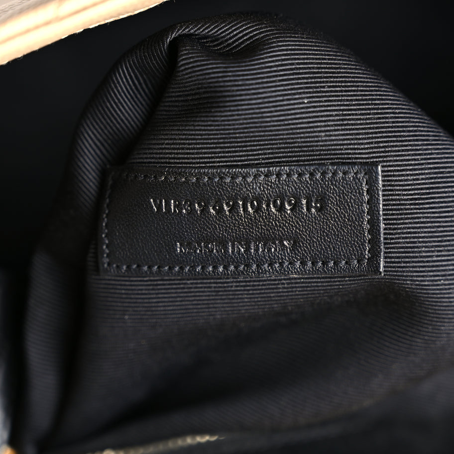 Saint Laurent Grain De Poudre Matelasse Chevron Large Monogram Satchel Dark Beige Image 6