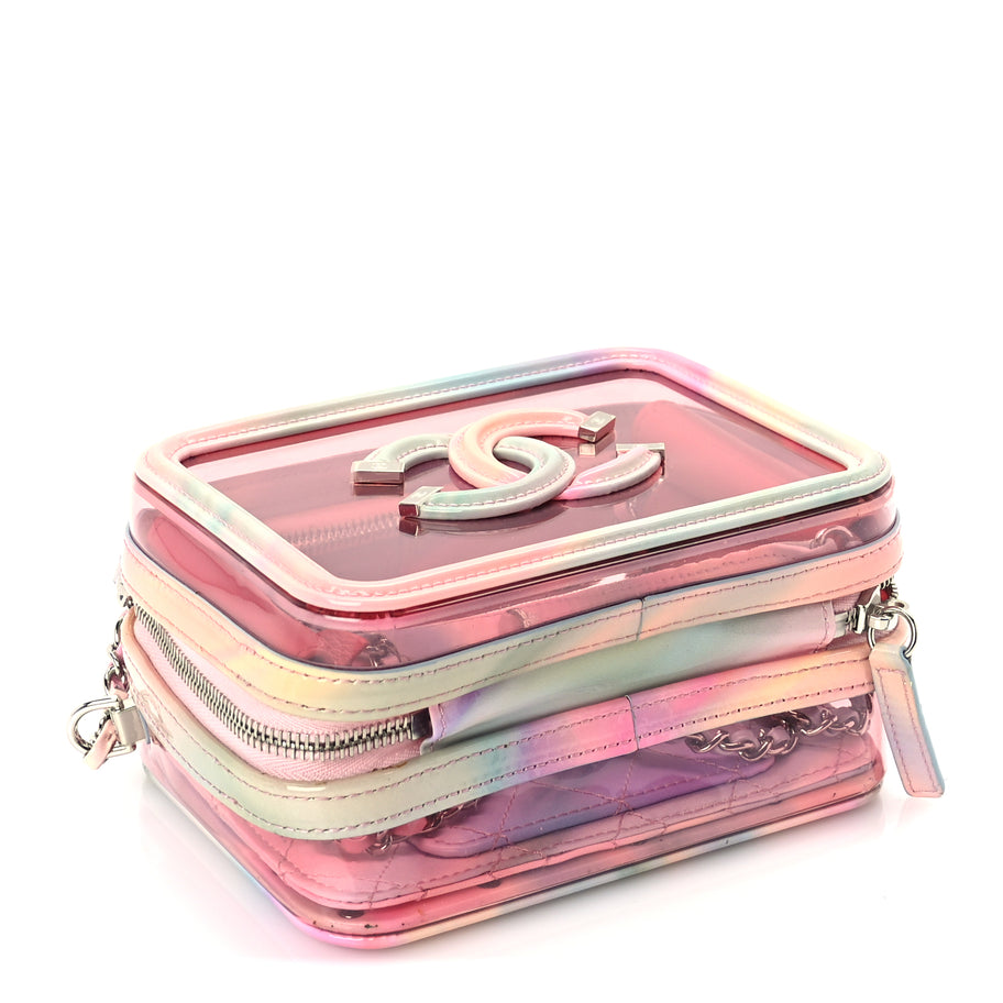 Chanel PVC Lambskin Filigree Small CC Filigree Vanity Case Pink Multicolor Image 3
