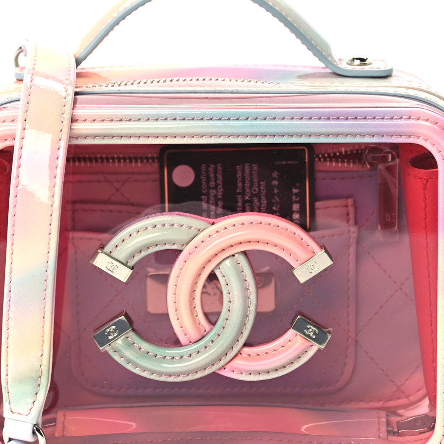 Chanel PVC Lambskin Filigree Small CC Filigree Vanity Case Pink Multicolor Image 7