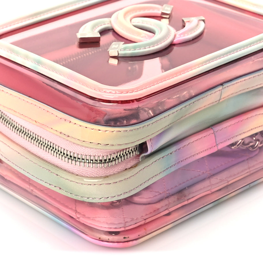 Chanel PVC Lambskin Filigree Small CC Filigree Vanity Case Pink Multicolor Image 8