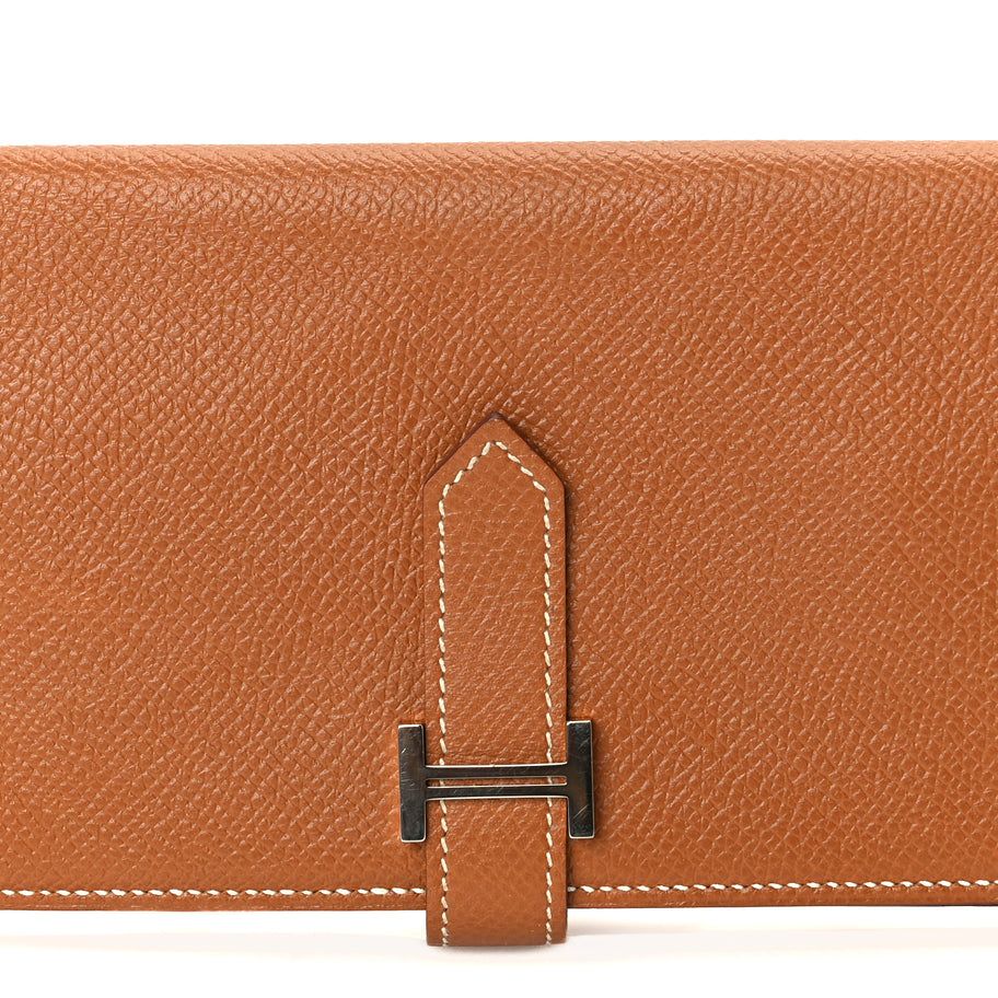 Hermes Epsom Bearn Gusset Wallet  Gold Image 5