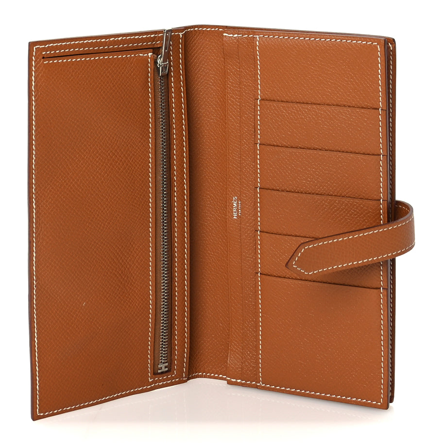 Hermes Epsom Bearn Gusset Wallet  Gold Image 6