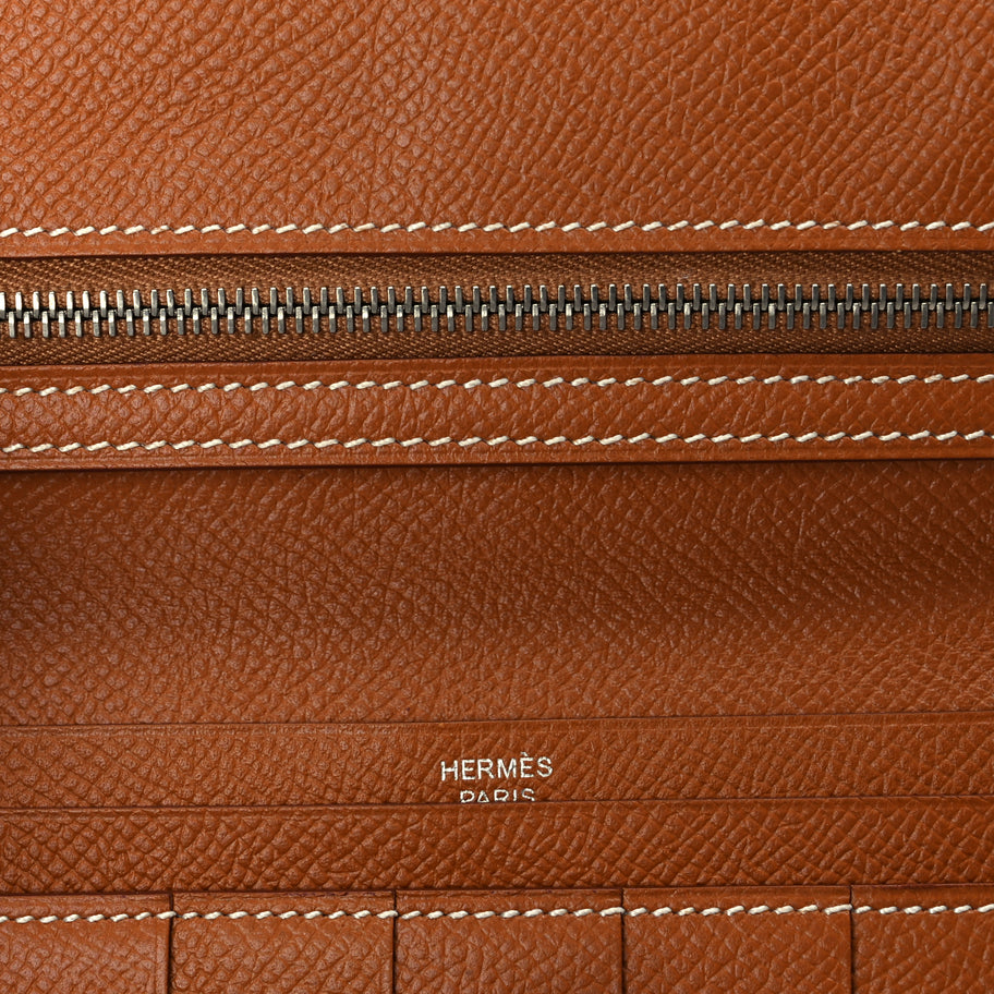 Hermes Epsom Bearn Gusset Wallet  Gold Image 7