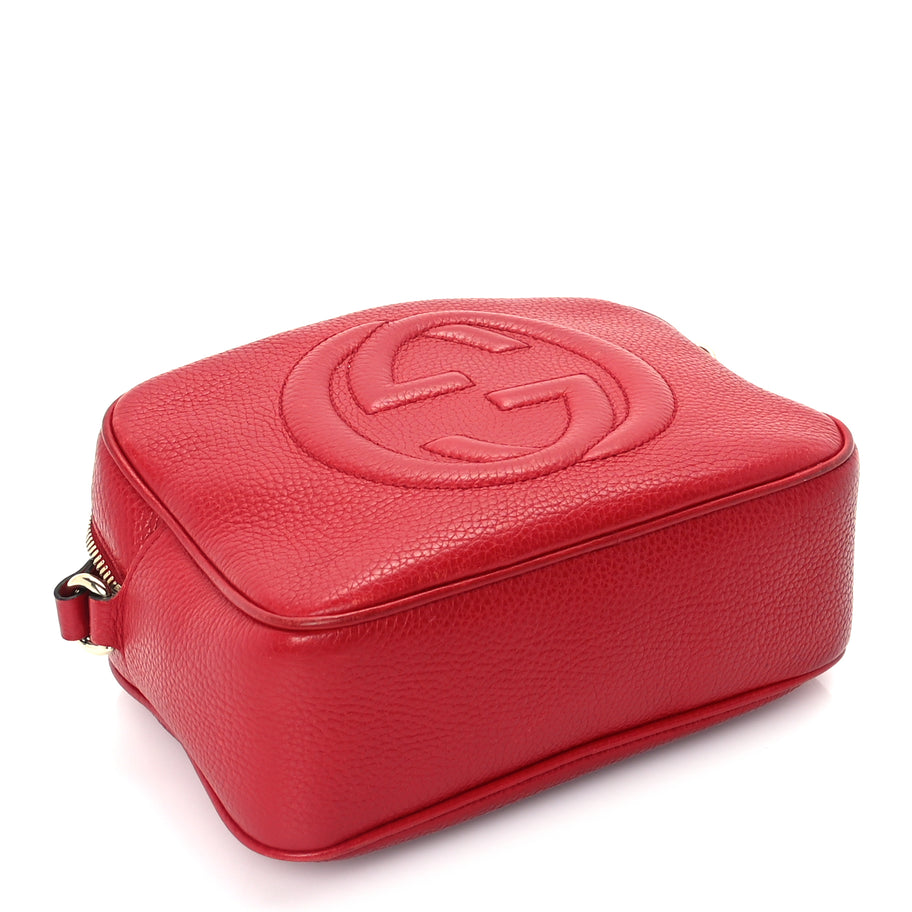 Gucci Pebbled Calfskin Small Soho Disco Bag  Vibrant Red Image 3