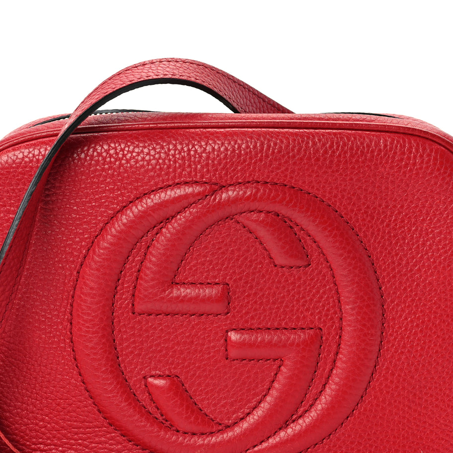 Gucci Pebbled Calfskin Small Soho Disco Bag  Vibrant Red Image 6