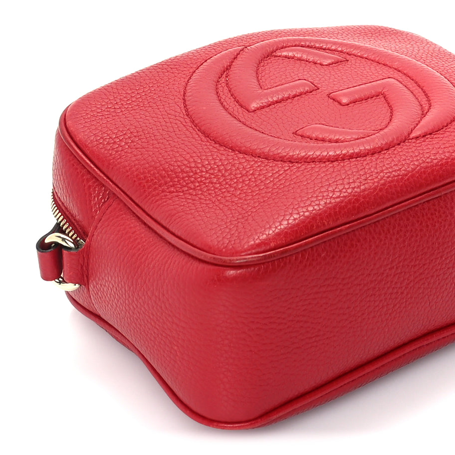 Gucci Pebbled Calfskin Small Soho Disco Bag  Vibrant Red Image 7
