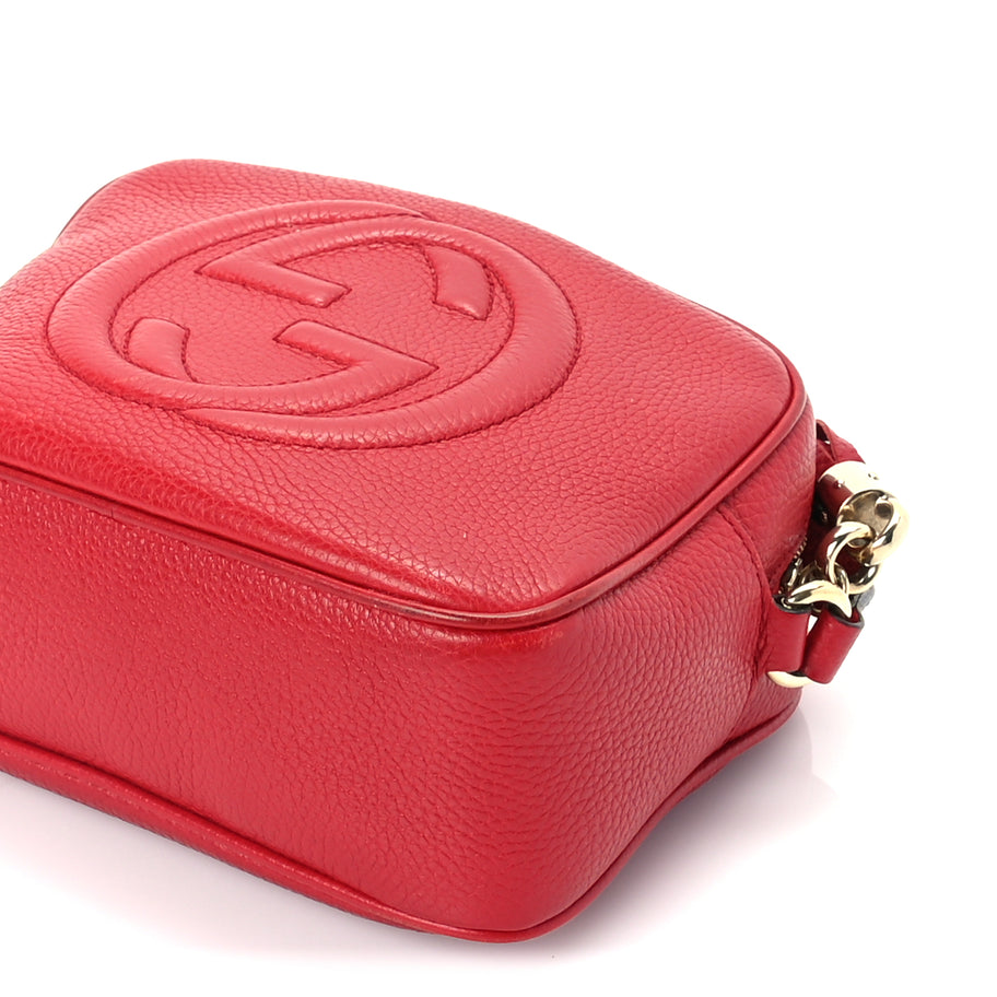 Gucci Pebbled Calfskin Small Soho Disco Bag  Vibrant Red Image 8